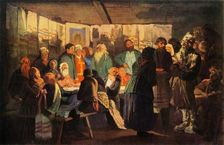 The Magician Arrives at the Village Wedding 1874, (1965). Creator: Vasily Maksimov