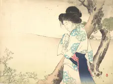 The Mad Woman of Yawata (Yawata no kyojo) from kuchie (frontispiece) of a novel, ca. 1905. Creator: Mizuno Toshikata