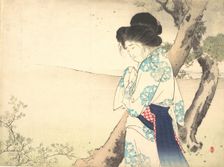 The Mad Woman of Yawata (Yawata no kyojo) from kuchie (frontispiece) of a novel, ca. 1905. Creator: Mizuno Toshikata
