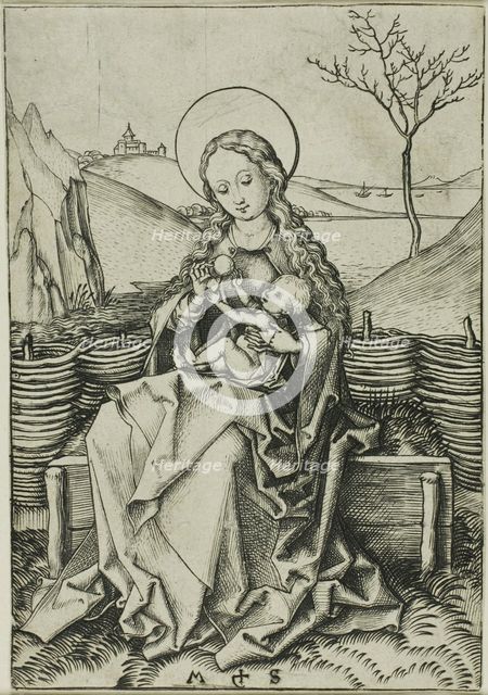 The Madonna and Child on a Grassy Bench, n.d. Creator: Martin Schongauer.