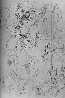 The Madonna and Child and other Studies c1469 (1945). Artist: Leonardo da Vinci