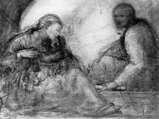 The Madonna and Child and St Joseph early 16th century, (1931).Artist: Correggio