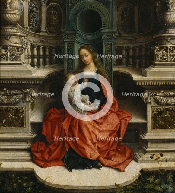 The Madonna and Child Enthroned, 16th century. Artist: Isenbrant, Adriaen (1490-1551)