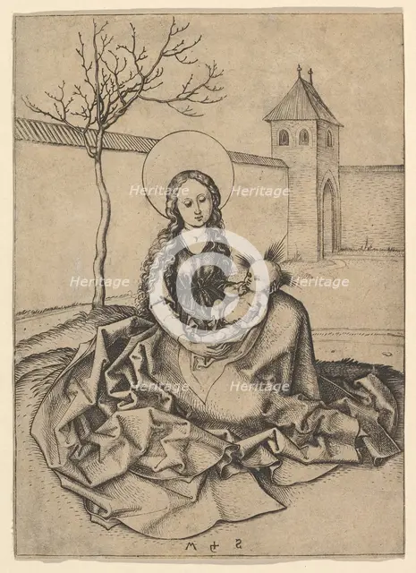 The Madonna and Child in the Courtyard, ca. 1435-1491. Creator: Martin Schongauer.