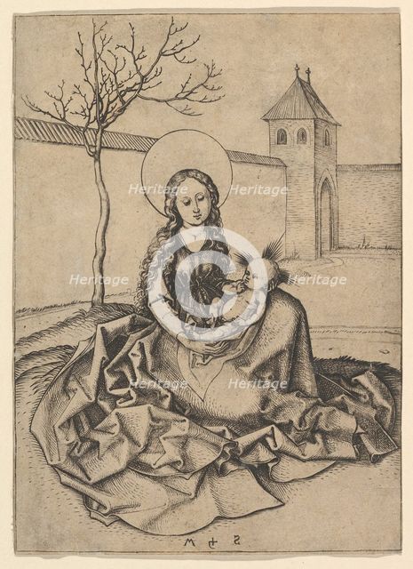 The Madonna and Child in the Courtyard, ca. 1435-1491. Creator: Martin Schongauer.