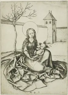 The Madonna and Child in the Courtyard, n.d. Creator: Martin Schongauer