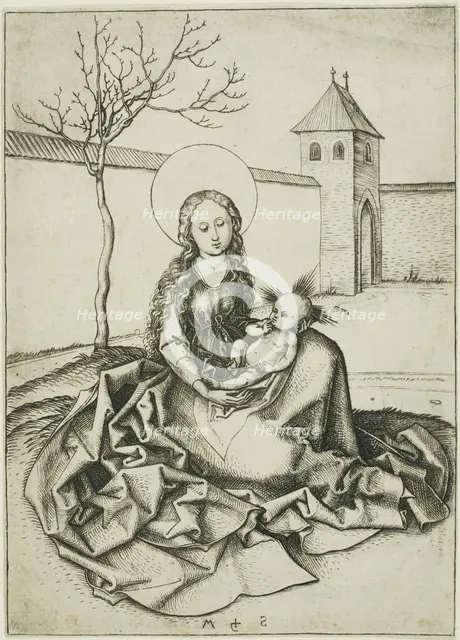 The Madonna and Child in the Courtyard, n.d. Creator: Martin Schongauer.