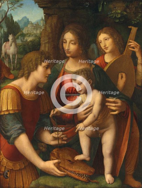 The Madonna and Child with Saint George and an angel, 16th century.