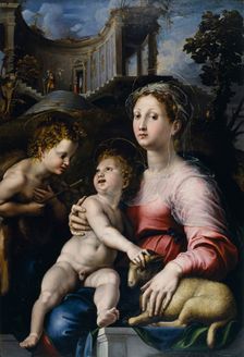 The Madonna and Child with Saint John the Baptist, 1522-1524. Creator: Giulio Romano