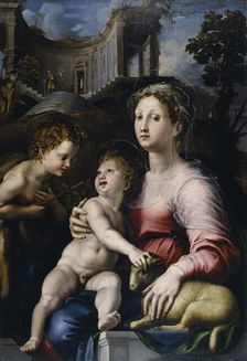 The Madonna and Child with Saint John the Baptist, 1522-1524. Creator: Giulio Romano