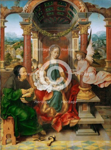 The Madonna and Child with Saint Joseph (Winged Altar, central panel).