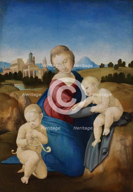 The Madonna and Child with the Infant Baptist (The Esterházy Madonna). Artist: Raphael (1483-1520)