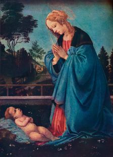 The Madonna Adoring the Christ Child 15th century, (1910). Artist: Filippino Lippi