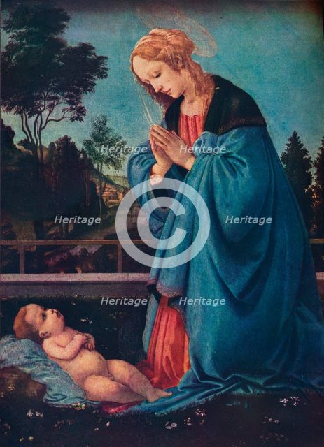 'The Madonna Adoring the Christ Child', 15th century, (1910). Artist: Filippino Lippi.