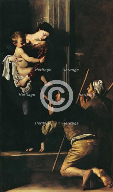 The Madonna dei Pellegrini (Pilgrim's Madonna) , 1604-1606.