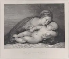 The Madonna embracing the sleeping Christ child, 1797. Creator: Raphael Morghen