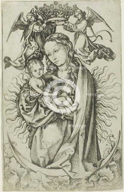 The Madonna on the Crescent Crowned by Two Angels, 1470–75. Creator: Martin Schongauer.
