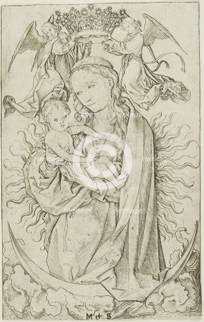 The Madonna on the Crescent Crowned by Two Angels, 1470–75. Creator: Martin Schongauer.