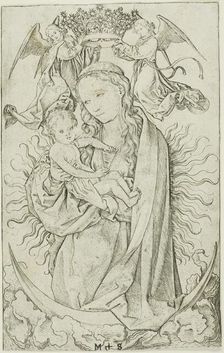 The Madonna on the Crescent Crowned by Two Angels, 1470–75. Creator: Martin Schongauer