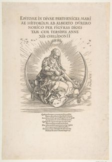 The Madonna on the Crescent, Frontispiece to The Life of the Virgin, ca. 1511. Creator: Albrecht Durer