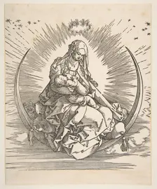 The Madonna on the Crescent, Frontispiece to The Life of the Virgin, ca. 1511. Creator: Albrecht Durer