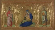The Madonna of Humility with Saints Mark and John, 1365-1370. Creator: Veneziano, Lorenzo (active 1356-1372)