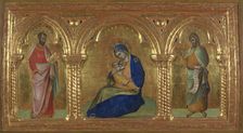 The Madonna of Humility with Saints Mark and John, 1365-1370. Creator: Veneziano, Lorenzo (active 1356-1372)