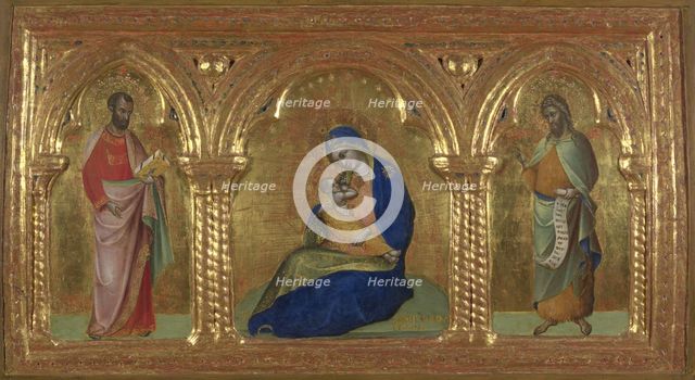 The Madonna of Humility with Saints Mark and John, 1365-1370. Creator: Veneziano, Lorenzo (active 1356-1372).