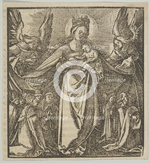 The Madonna of Mercy, from Hymmelwagen auff dem, wer wol lebt..., 1517. Creator: Hans Schäufelein the Elder.