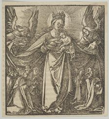 The Madonna of Mercy, from Hymmelwagen auff dem, wer wol lebt..., 1517. Creator: Hans Schäufelein the Elder