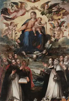 The Madonna of the Rosary, 1582-1584. Creator: Mijtens (Meytens), Aert (1541-1602)