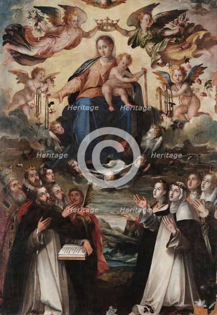 The Madonna of the Rosary, 1582-1584. Creator: Mijtens (Meytens), Aert (1541-1602).