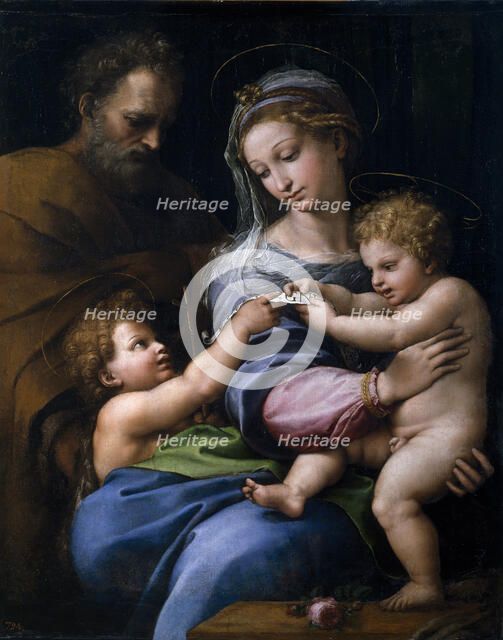 The Madonna of the Rose (Madonna della rosa), c. 1520. Artist: Raphael (1483-1520)