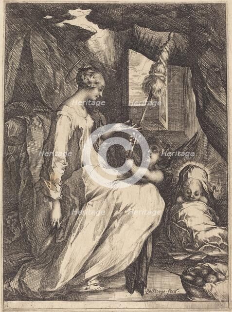 The Madonna Spinning, 1615. Creator: Jacques Bellange.