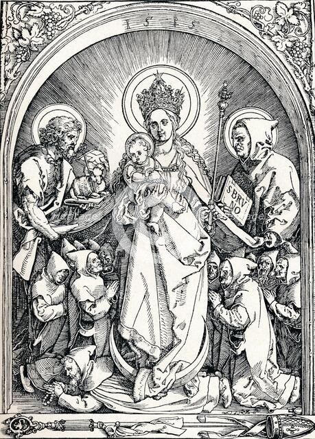 'The Madonna with the Carthusian Friars, St John the Baptist and St Bruno', 1515 (1906).  Artist: Albrecht Durer.