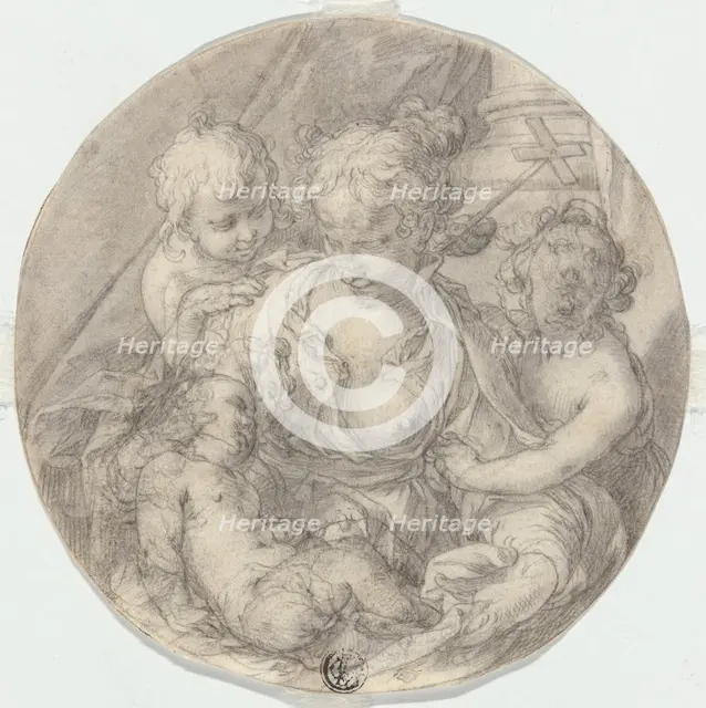The Madonna with the Christ Child, with the infant John the Baptist and another Child, 1595/1605. Creator: Abraham Bloemaert.