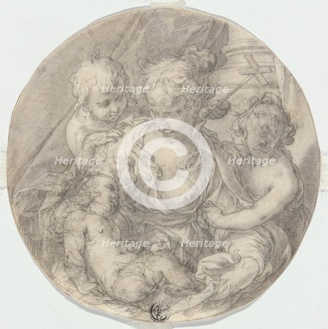 The Madonna with the Christ Child, with the infant John the Baptist and another Child, 1595/1605. Creator: Abraham Bloemaert.