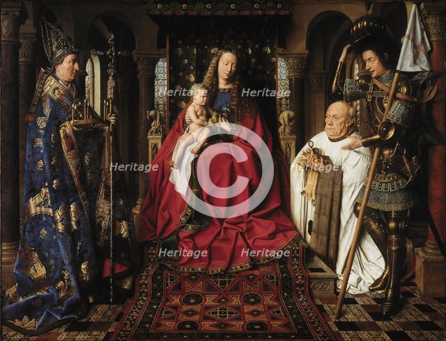 The Madonna with Canon van der Paele, 1436. Artist: Eyck, Jan van (1390-1441)