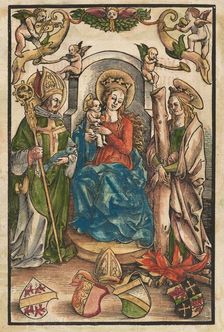 The Madonna with Saint Ulrich and Saint Afra [recto], c. 1511. Creator: Urs Graf