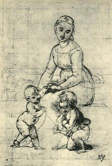 The Madonna, the Christ Child and St John, 1507, (1943). Creator: Raphael