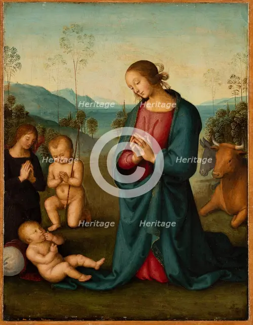 The Madonna, the Infant St John and the Angel, Worshipping the Christ Child, c1510. Creator: Workshop of Pietro Perugino.