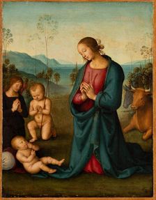 The Madonna, the Infant St John and the Angel, Worshipping the Christ Child, c1510. Creator: Workshop of Pietro Perugino