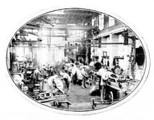 The making of the engines that drive cotton-mills: one of the erecting-shops, 1909. Creator: Unknown