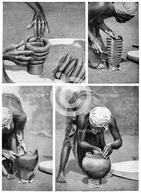 The making of a pot, Mendi, Papua New Guinea, 1922.Artist: Northcote Thomas