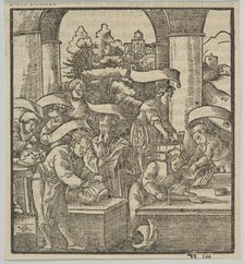 The Making of Armours, from Hymmelwagen auff dem, wer wol lebt..., 1517. Creator: Hans Schäufelein the Elder