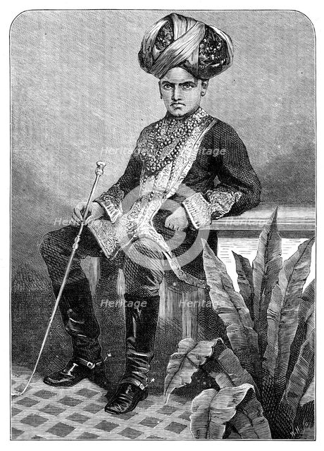 The Maharajah of Mysore in his childhood, 1881. Creator: Unknown.