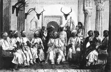 The Maharajah of Rewah and Court c1891. Creator: James Grant