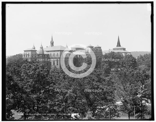 The Main building from Norumbega cottage, Wellesley, between 1890 and 1901. Creator: Unknown.