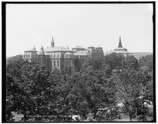 The Main building from Norumbega cottage, Wellesley, between 1890 and 1901. Creator: Unknown