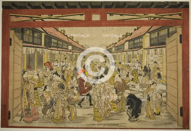 The Main Gate, New Yoshiwara, c. 1745. Creator: Torii Kiyotada.